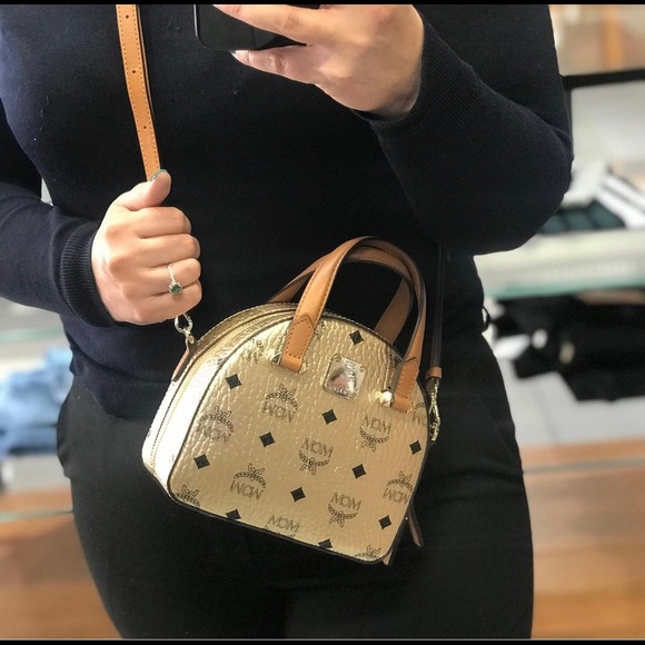 Last one! MCM gold color mini crossbody bag $780+ tax - Picture 5 of 13